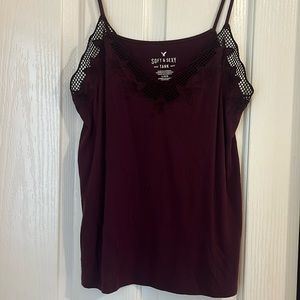 American Eagle Soft & Sexy Maroon Lace Cami